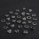 Массивные готические панковские кольца в виде паука, черепа, ангела для женщин, винтажные посеребренные кольца с подвесками в виде цветов, сердца, бабочки, ювелирные изделия