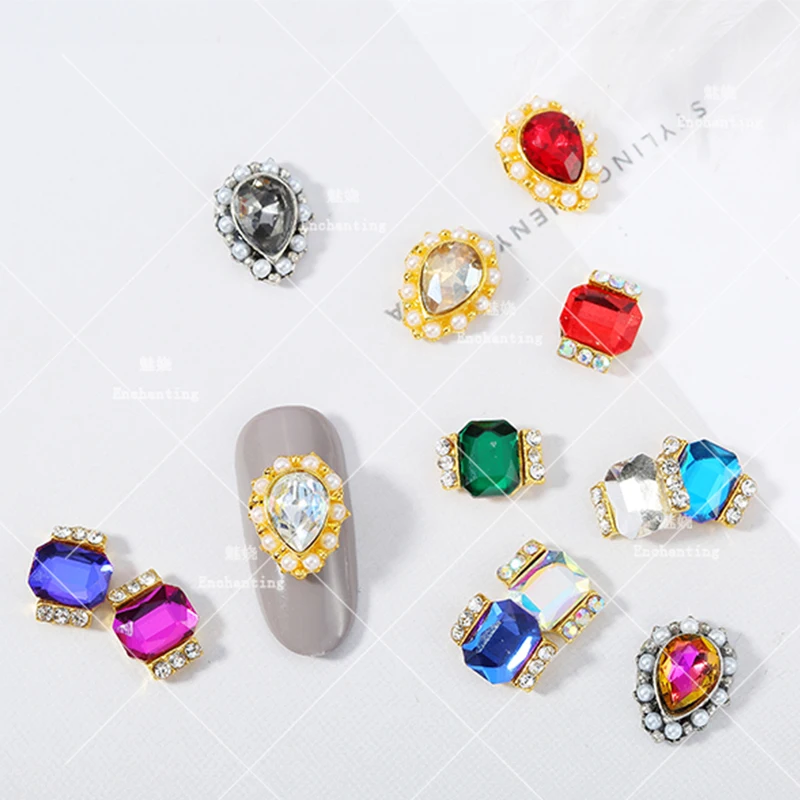 10 шт/сплав ногтей AB Кристальные бриллианты Ретро ногти очарование Хрустальные