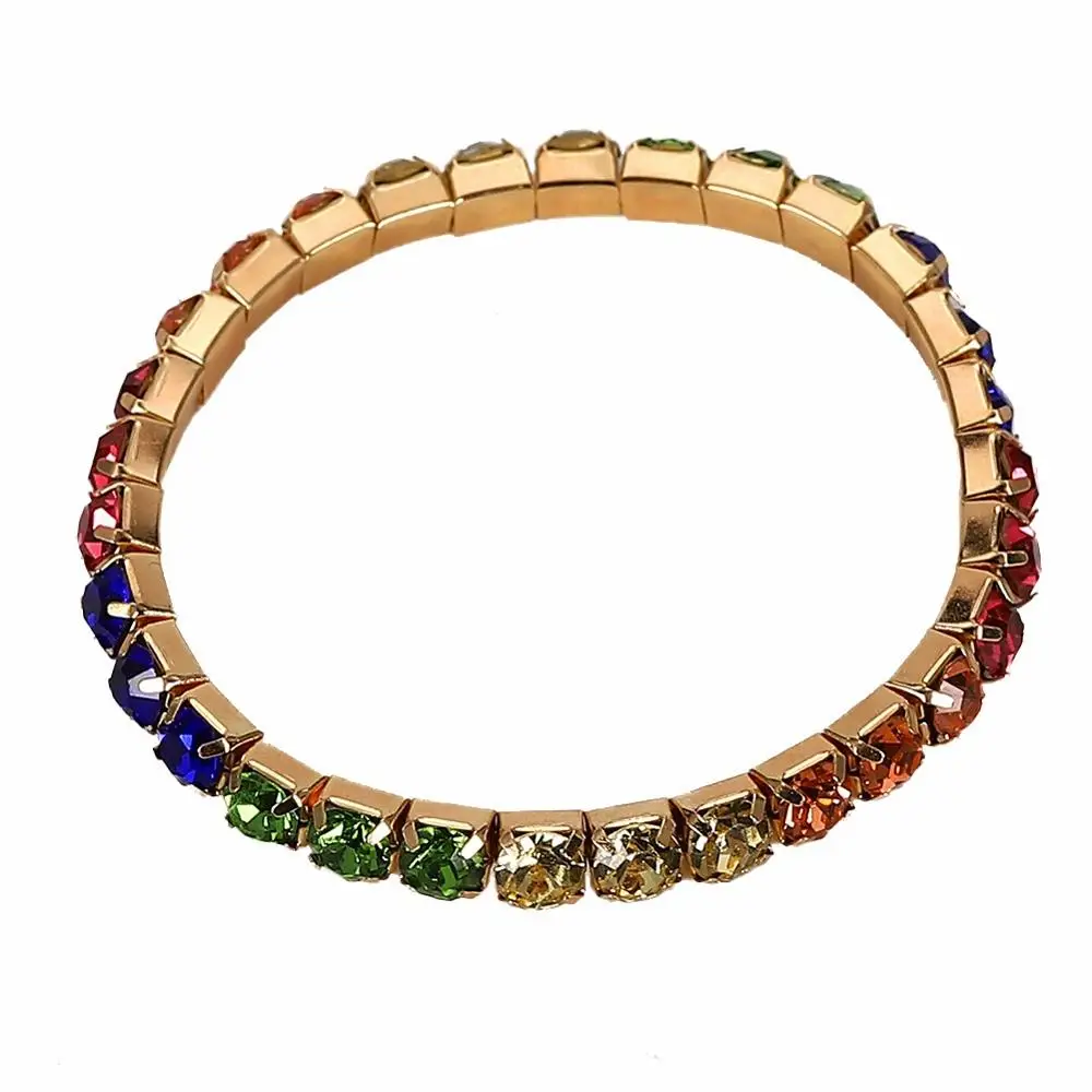 Multicolored 12 Girlgo Boho блестящие стеклянные очаровательные браслеты для женщин, трендовые женские подарки, винтажные массивные браслеты, браслет, свадебные ювелирные изделия, подарки - Metal Color: Multicolored 12