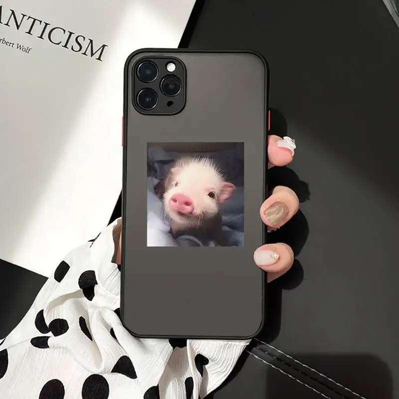 

Cute Little Pink Pet Pig Phone Cases matte transparent For iphone 7 8 11 12 plus mini x xs xr pro max cover