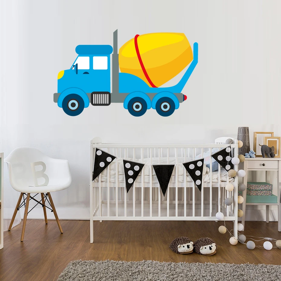 Наклейки на стены с мультяшными автомобилями и грузовиками сделай сам наклейки