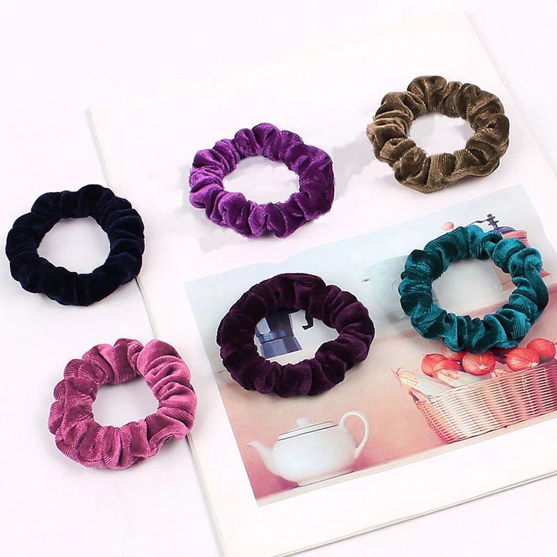 Женские бархатные эластичные резинки для волос держатель конского хвоста кольца
