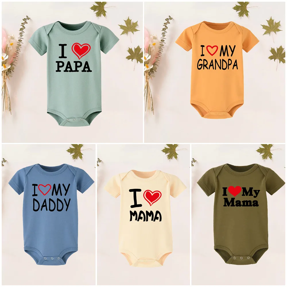 Monos para ni&ntilde;a peque&ntilde;a, ropa de verano para beb&eacute; reci&eacute;n nacido, Pelele de algod&oacute;n, disfraz de Love Papa para reci&eacute;n nacido, ropa para ni&ntilde;o-0