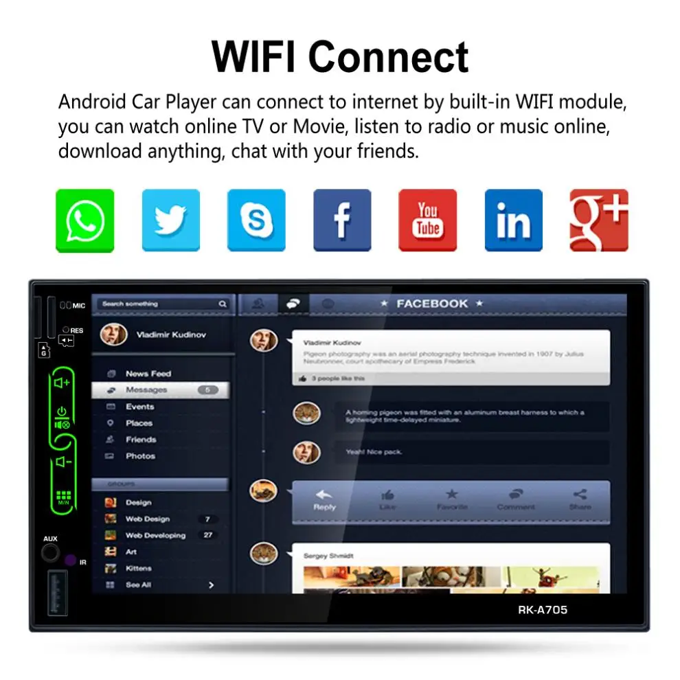 7 дюймовый четырехъядерный Android 6 0 2 Din Bluetooth автомобильное радио RDS цифровой