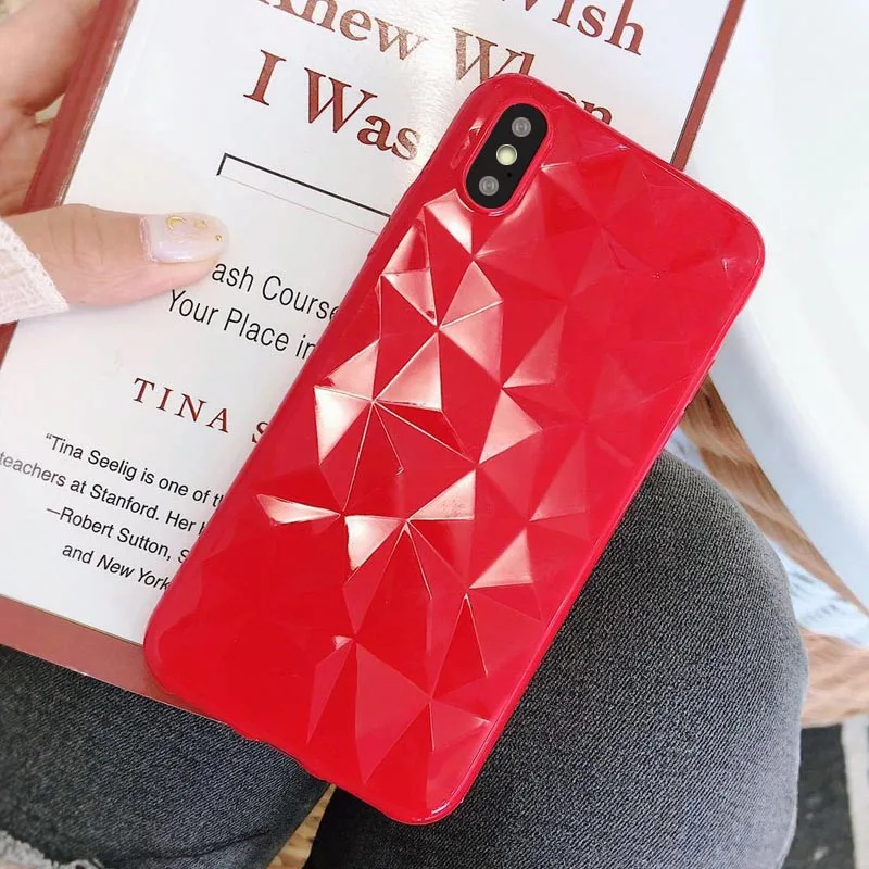 Красный 3D Алмазный чехол для samsung Galaxy A10 A20 A30 A40 A50 A60 A70 M10 M20 M30 мягкий TPU чехол для Galaxy A6 A8 J4 J6 A7 чехол s - Цвет: Красный