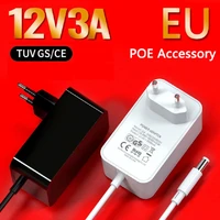 high quality ce rohs gs 12v3a 100 240v 36w eu plug power adapter charger black and white double color safe and durable