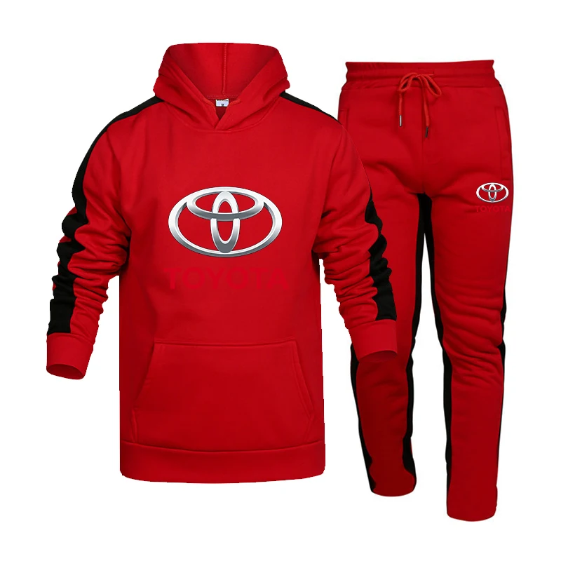 

2021 New Tracksuit Toyota Car Logo Printed Men Hoodie Suit Sweatshirt&Pant Sportswear Running Breathable Warm Men Women Clothing