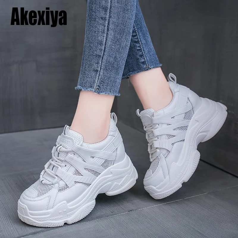

Женские кроссовки на платформе, дышащие, сетчатые, повседневные, BC770