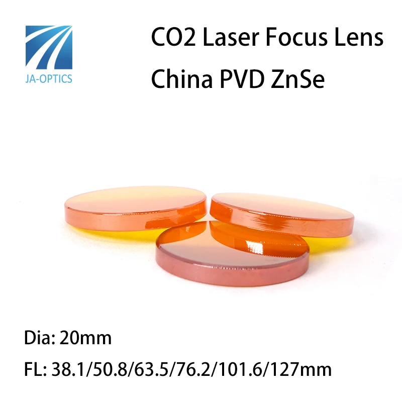 Фокусирующая линза JA-Optics из Китая PVD ZnSe диаметр 20 мм FL38.1 50 8 63 5 76 2 101 6 127 для