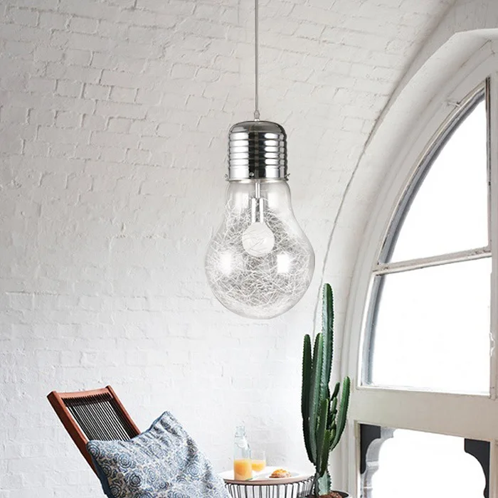 Creative Glass Big Bulb Pendant Lights Fixture Vintage Metal Large Hanging Lamp Bar Cafe Restaurant Indoor Room Luminaire Decor | Лампы и