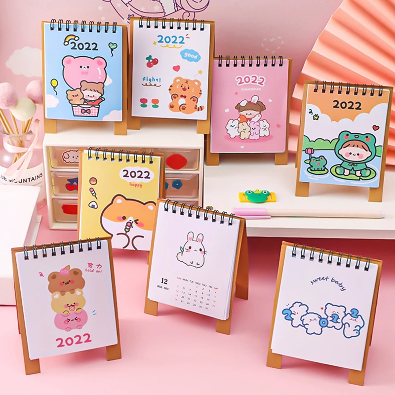 

2022 Desk Calendar Creative Desktop Decoration Monthly Calendar Plan This Student Cute Mini Notepad Cartoon Small Calendar New
