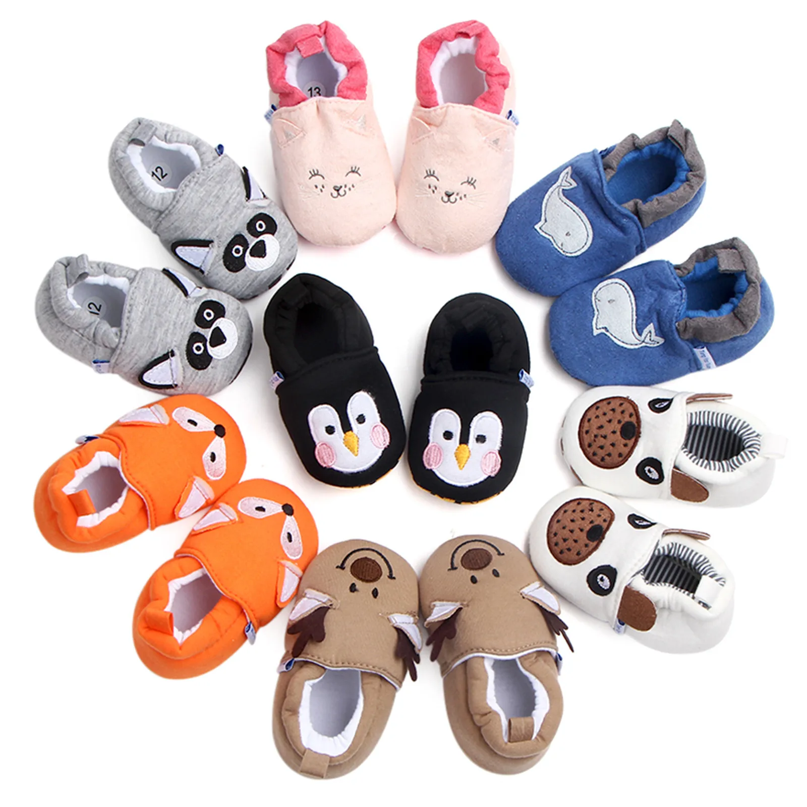 

Cartoon Newborn Baby Shoes For Baby Girls Boys First Walkers Plush Animal Shoes Sneakers Warm Shoes Infant Prewalker 0-18 Months