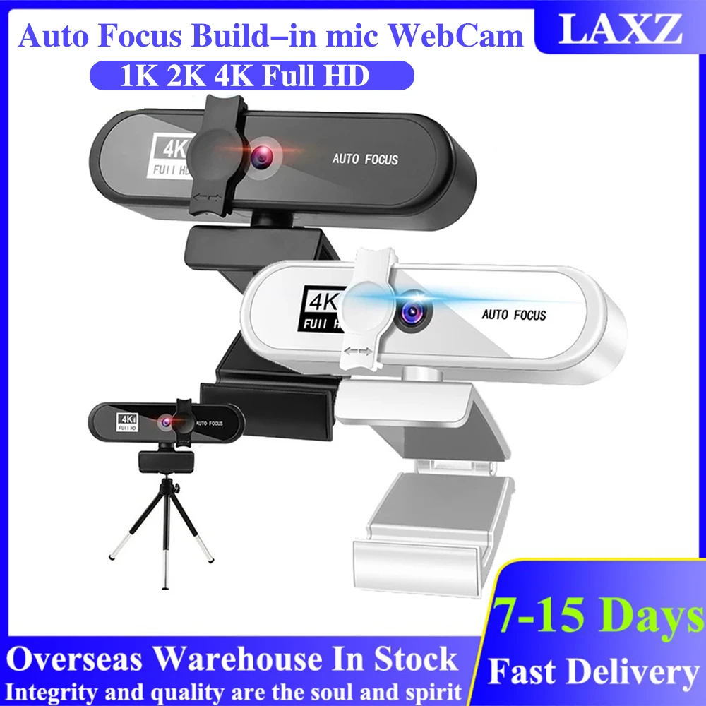 

Webcam 1K 2K 4K Full HD Auto focus Build-in mic Web Cam 120 Degree Live Streaming Widescreen PC Camera for Calling Netmeeting