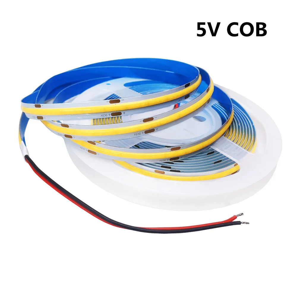 

5V COB LED Strip Light 320LEDs/M High Density Flexible FOB Lamp Ribbon RA90 3000K 4000K 6000K Dimmable LED Tape 1M 2M 3M 4M 5M