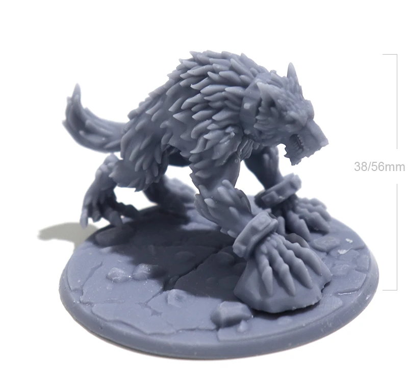 

38/56 mm Resin Model Kits Wolf werewolf Sculpture Figure Unpainted No Color DW-061