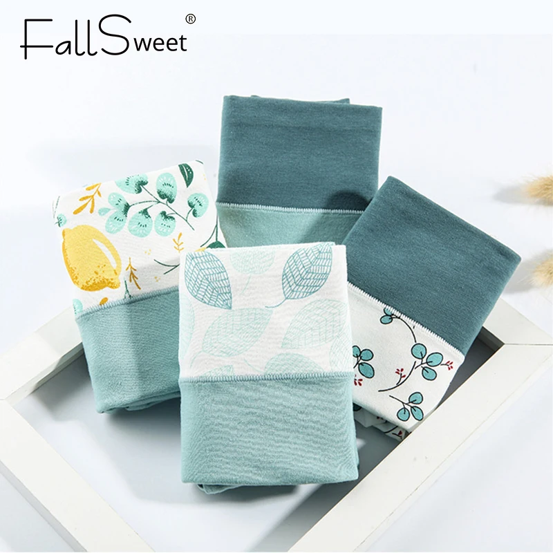 3 шт./лот! Женские трусики с высокой талией хлопковые милым принтом|Женские