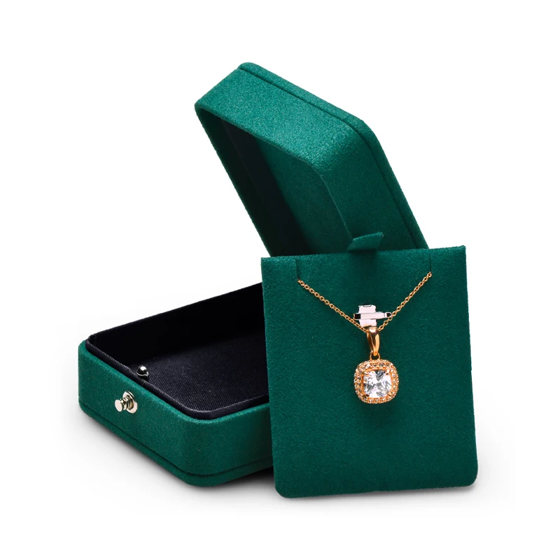 

Oirlv Green Premium Microfiber Fabric Snap Ring Gift Box Jewelry Storage Case Showcase Display Pendant Organizer Earring Holder