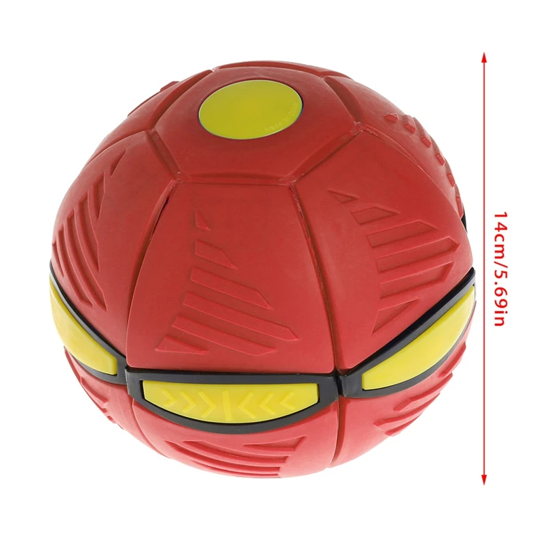 

Flying UFO Flat Throw Disc Ball With LED Light Toy Kid Outdoor Garden Basketball Game Decompression Ball Deformation Toy