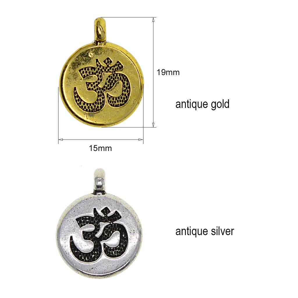 Лот 30 античных серебряных золотых круглых подвесок Ом АУМ ahm источник энергии