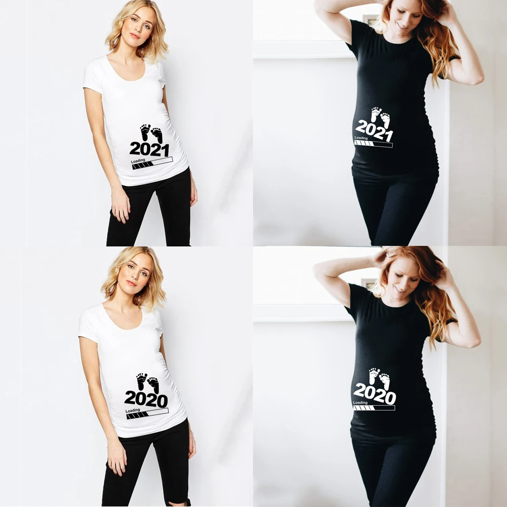 Женская одежда для беременных 2020/2021 футболка Забавный топ с милым принтом