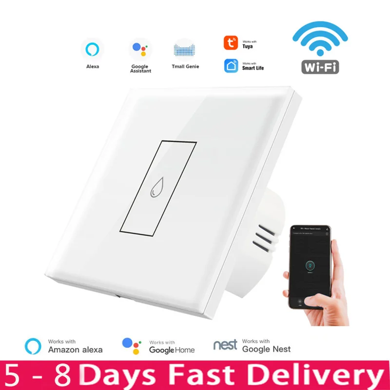 

EU WiFi Boiler Water Heater Switch Remoting-Control Glass Display Panel Tuya Smart Life Work With Alexa Google Assistant Echo