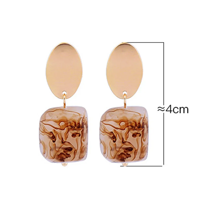 

Vintage Geometric Resin Temperament Dangle Earrings Females Simple Charm Statement Drop brincos Earrings For Women Party Jewelry