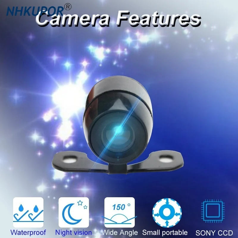 

Mini HD Night Vision Car Rear View Camera 150 Wide Angle Reverse Parking Camera Waterproof CCD LED Auto Backup Monitor