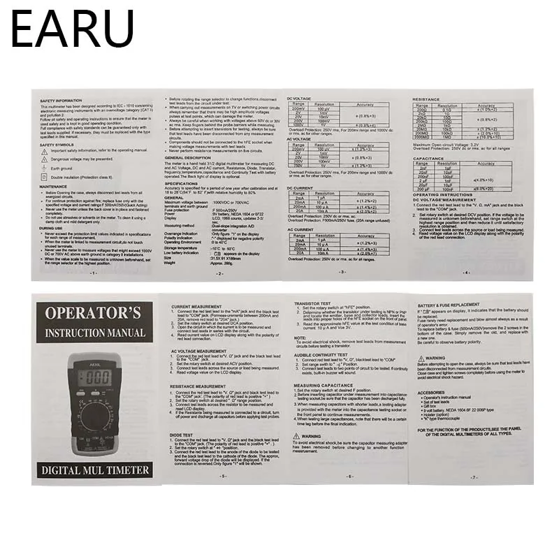 Цифровой мультиметр A830L с ЖК-дисплеем вольтметр амперметр Измеритель