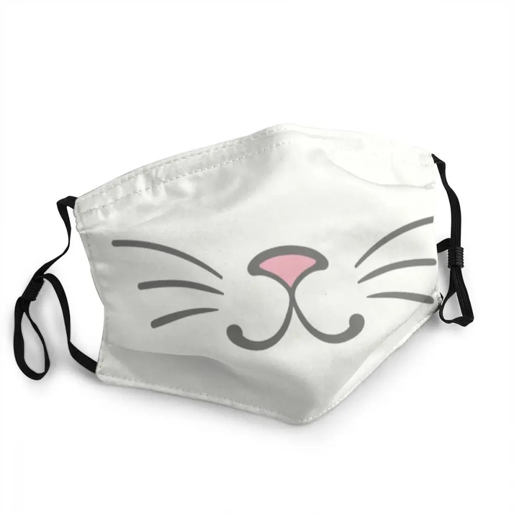 

Cute Cat Face With Pink Nose Face Mask Men Women Anti Haze Kawaii Animal Mask Protection Respirator Breathable Mouth Muffle