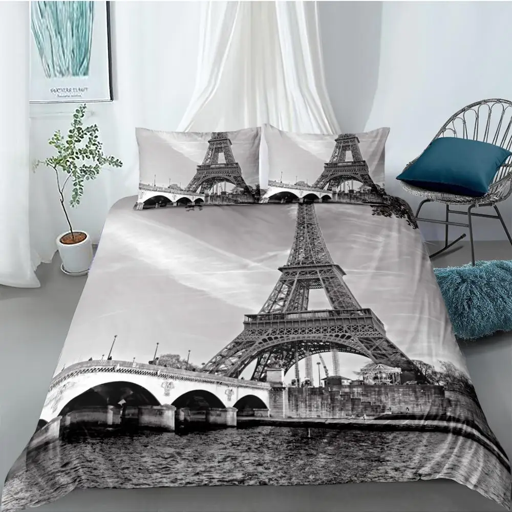 Telephone Booth Tower 3Pcs/Set Bedding Set Sheet Children Room Bed Pillow case Queen set |