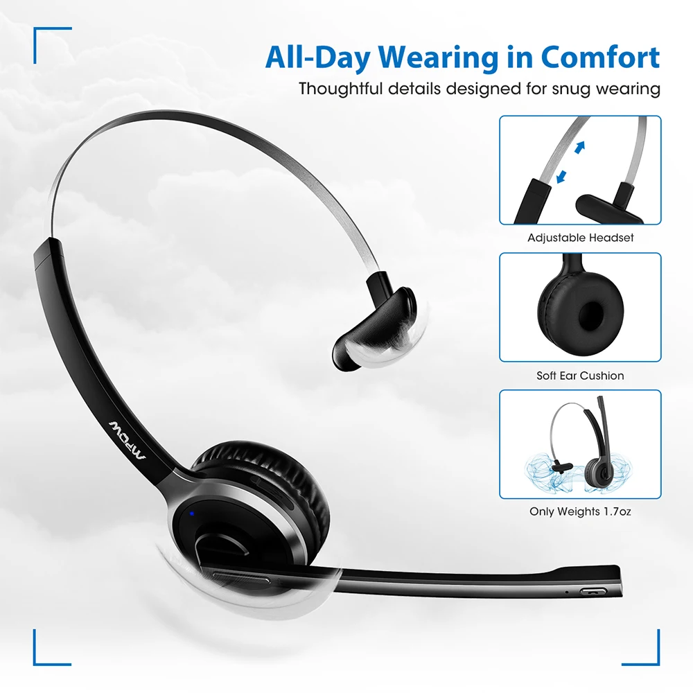 Mpow M5 Pro беспроводные наушники Bluetooth Накладные наушники Krystal прозрачные наушники с шумоподавлением с микрофоном и зарядной базой