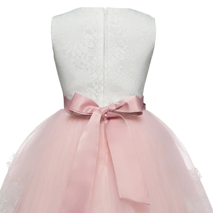 

Gorgeous Lace Shoulder Long Gala And Wedding Dresses Girls 7-15 Years Modern Back Zipper Ruched Tulle Puffy Evening Dress Teen