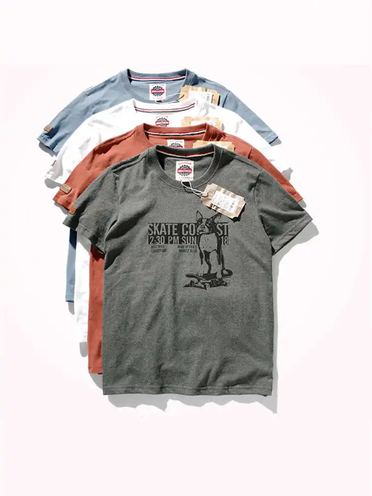 

Oversized T-shirt Men summer Top off o-neck short casual cotton white print tees tops solid regular