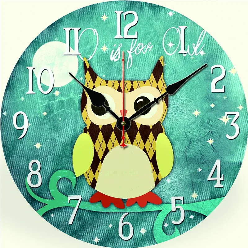 Деревянные Мультяшные часы ручной работы в форме животного для детской комнаты -