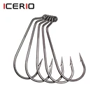 ICERIO 100 шт высокое углерода Сталь 60 Градусов Джиг-крючком Barb пресноводные морские рыболовные кованые Стальная проволока рыболовные крючки