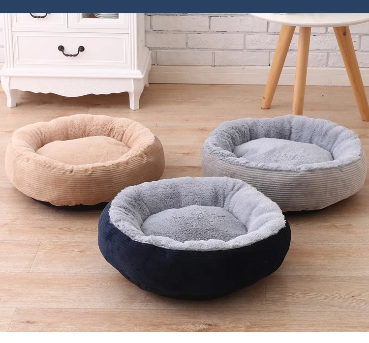 Кровать для домашних животных кровать собак со съемным ковриком зимний теплый