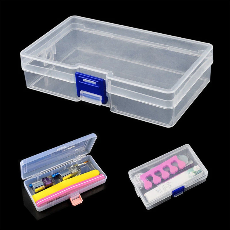 

Nail Art Storage Box Rhinestone DIY Empty Holder Tweezers Cuticle Pusher Brush Pens Grinding Files Case Manicure Container Tool