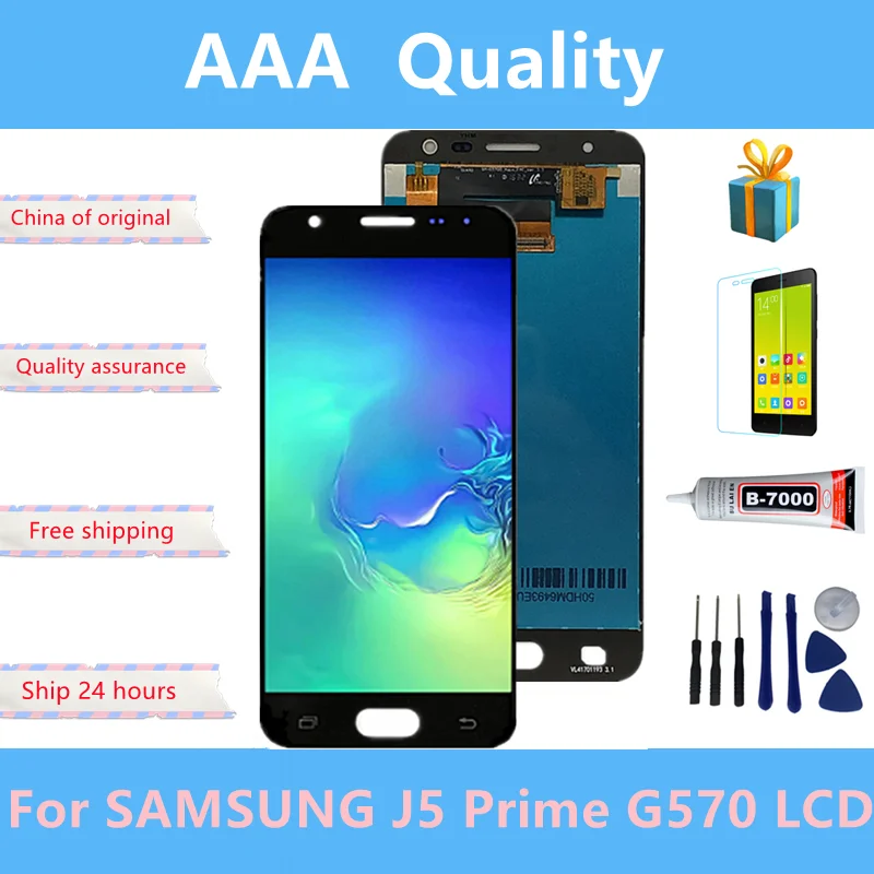 Pantalla LCD Original para Samsung Galaxy J5 Prime G570 G570F On5 2016 G5700 G571, montaje de digitalizador con pantalla t&aacute;ctil, repuesto-0