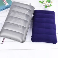 portable outdoor camping air pillow iatable pillow pvc soft backrest cushion home travel pillows bluegray