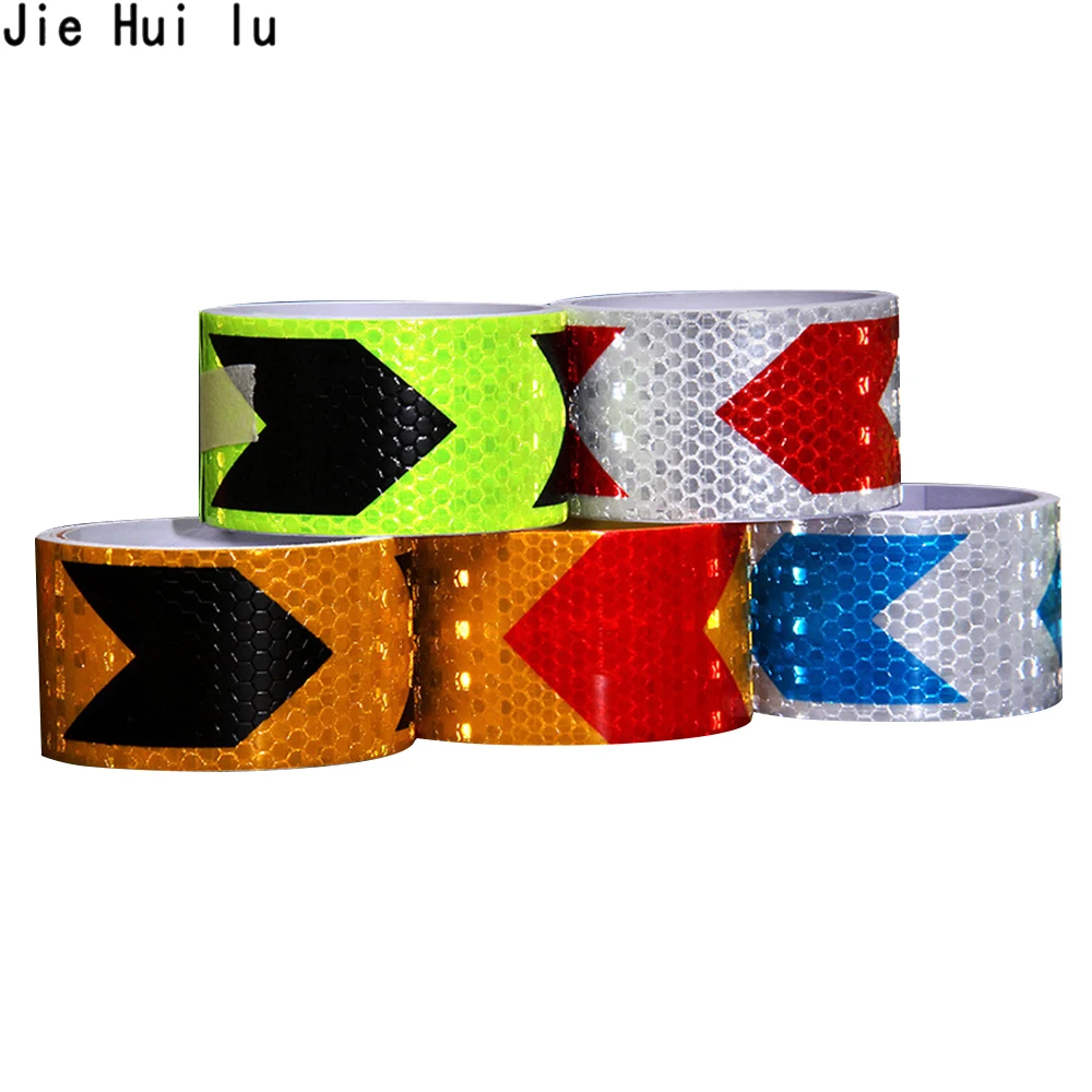 Самоклеящаяся светоотражающая лента из ПВХ ширина 5 см длина 100 предупреждающая