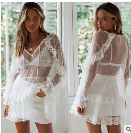 

Summer beach lace hollow blankets fashion women swimsuit lace Crochet swimsuit bikini cover up beach dress Free shipping