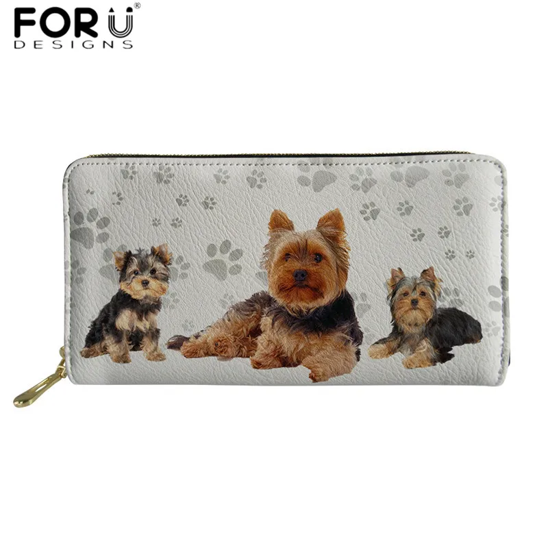Кожаные кошельки FORUDESIGNS с изображением собачьей лапы из искусственной кожи для