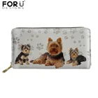 Кожаные кошельки FORUDESIGNS с изображением собачьей лапы, кошельки из искусственной кожи для йоркширского терьера, повседневные женские клатчи для покупок, чехлы для карт на молнии