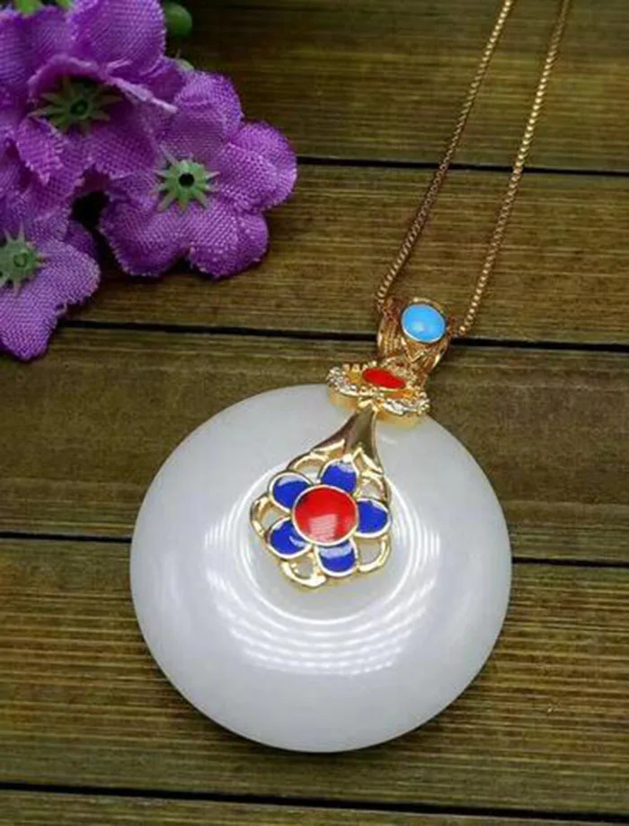 Изысканные ювелирные изделия Уникальный Модный натуральный белый нефрит резьба