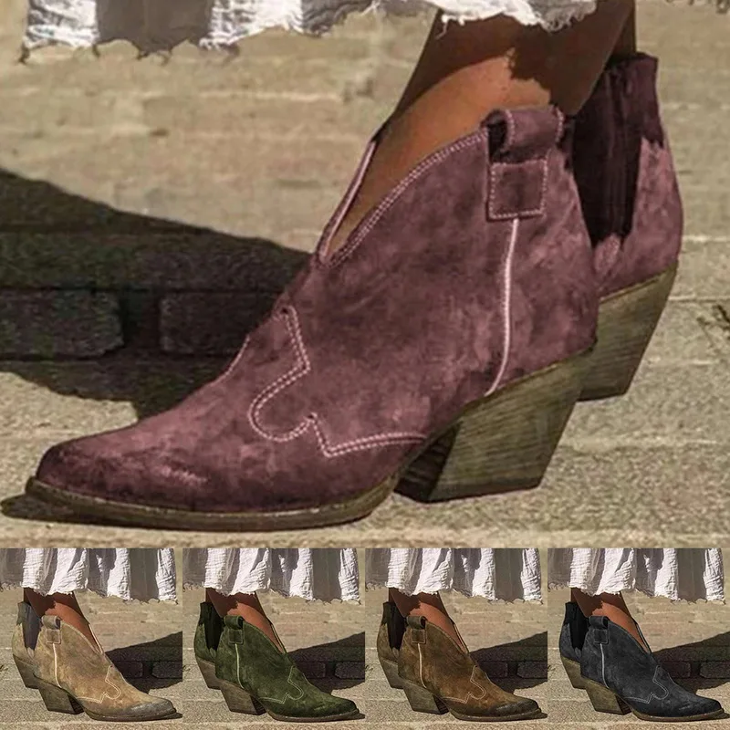 HEFLASHOR/женские ботинки Челси зимние женские ботильоны с острым носком Винтажные