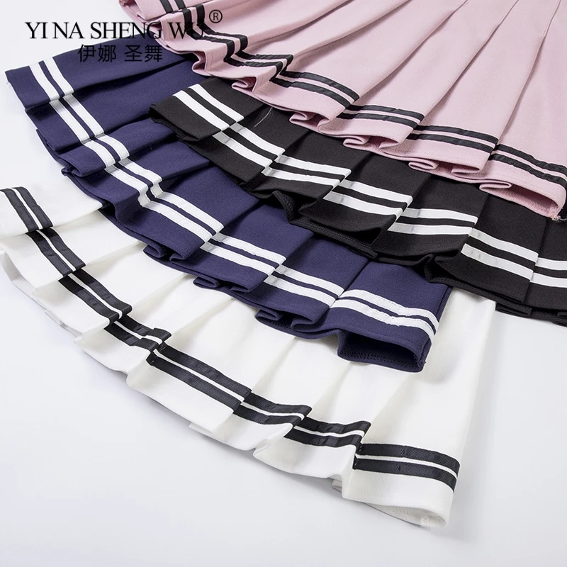 

Japanese High Waist Pleated Skirts Anime Cosplay School Uniform JK Student Solid Color Pleated Skirt Girls Academy Style Skirt