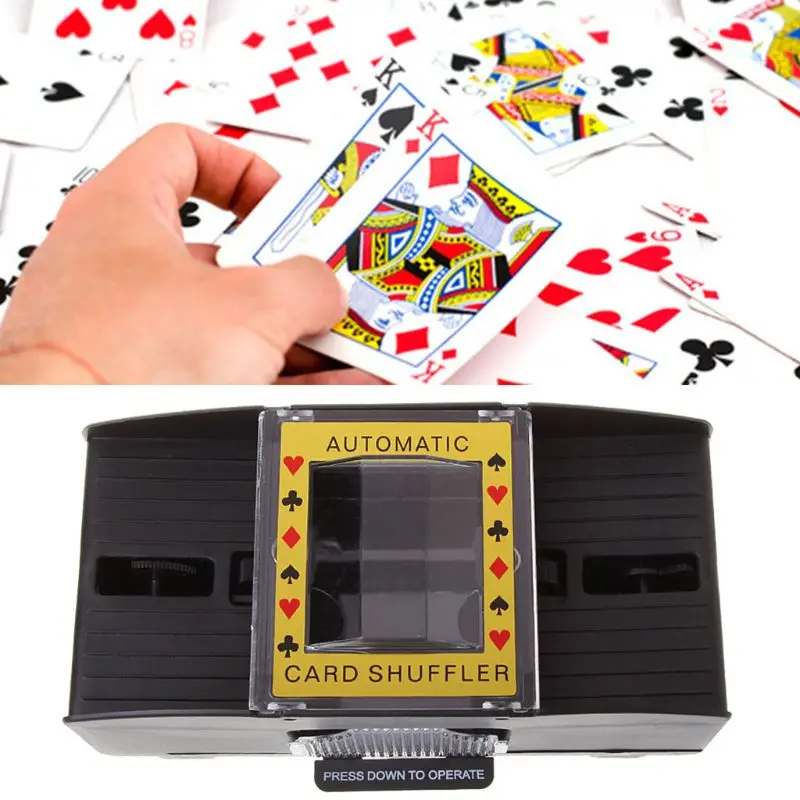 

Automatic Poker Card Shuffler Board Games Battery Operated Playing Cards Shuffle 2 Deck Automatic Hand Crank