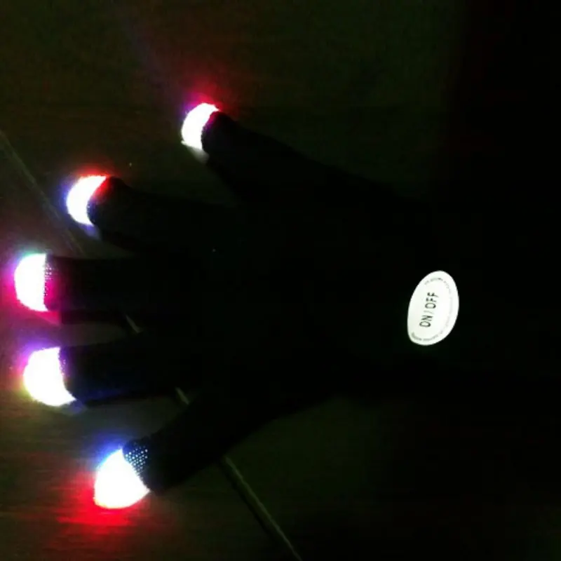 1 пара цветные светодиодные перчатки Rave светильник Finger светильник ing мигающие перчатки унисекс скелетная перчатка перчатки для рыбалки на открытом воздухе