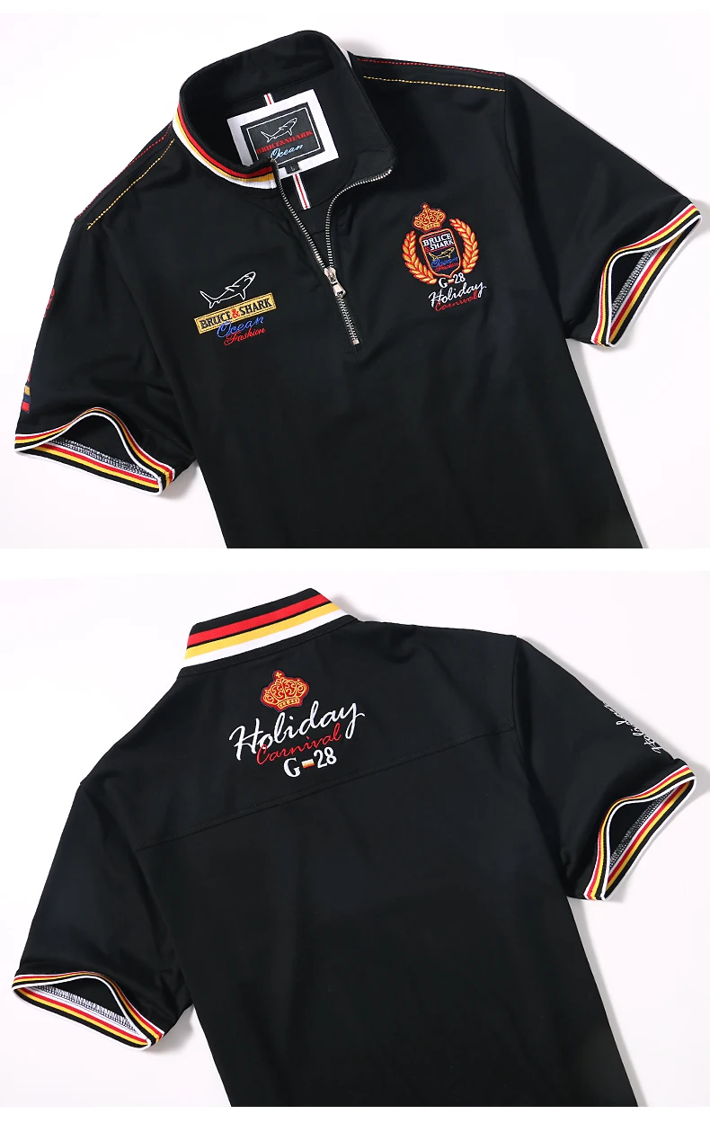 

new 2021 summer Bruce&shark trend men's loose short sleeve Tops Stretching soften cotton plus size 4xl Polo men