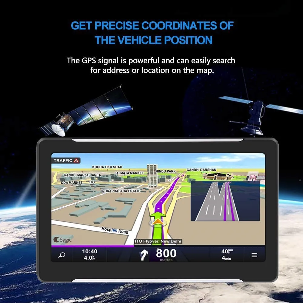 Новейший водонепроницаемый GPS навигатор T600 Sat Nav 256 м ОЗУ 8 Гб ПЗУ 7 &quotLCD HD